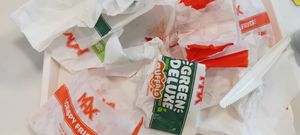 Alles aufgegessen, viel Müll fabriziert. at MAX in Ljungby