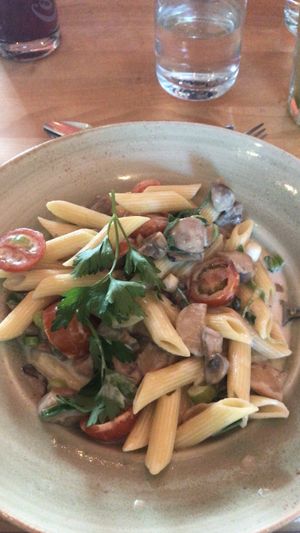 Vegan truffle pasta  at T.R.U.D.E. in Hamburg