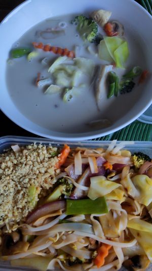 Top: Tom Kha soup. Bottom: Pad Thai at Kay's Kitchen in Thornton-cleveleys