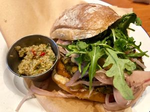 Veggie burger at Bounty Kitchen - Denny Triangle in Seattle
