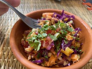 Salad that comes with burger (also with horseradish)  at Veggie Pause  in Fes