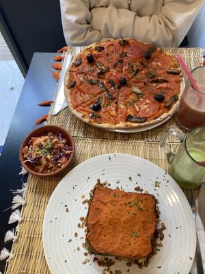 Sandwich and pizza  at Veggie Pause  in Fes