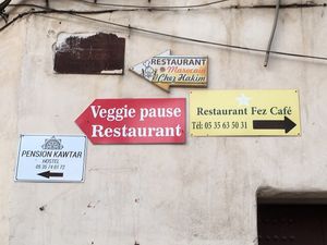 Directional Signage at Veggie Pause  in Fes