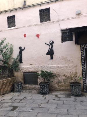 View from the restaurant  at Veggie Pause  in Fes