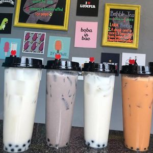 An assortment of bubble tea flavors, made with coconut or soy milk. at Yelo in Geneva