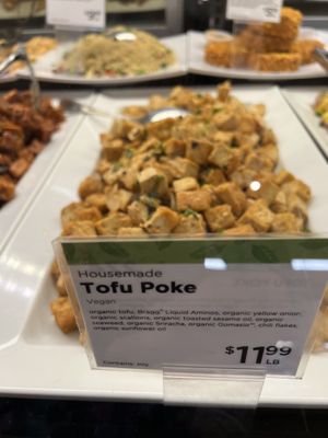 Vegan tofu from deli  at New Leaf Community Market in Capitola