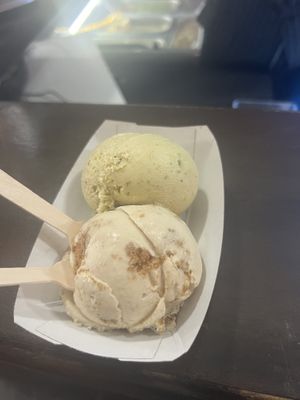 Pistachio and cookie butter   at Plant+Love Ice Cream in St Petersburg