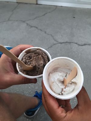 Cookies n cream. Chocolate covered almond  at Plant+Love Ice Cream in St Petersburg