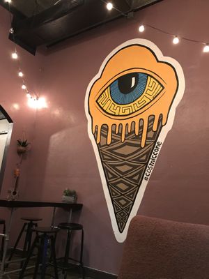 Wall art indoors  at Plant+Love Ice Cream in St Petersburg