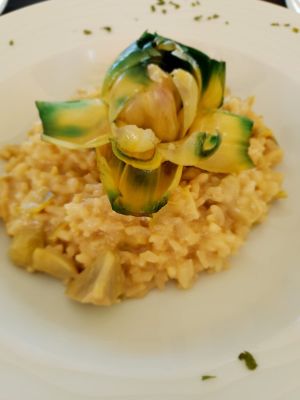 Risotto de Alcachofas at Xaloc Lounge in Alicante