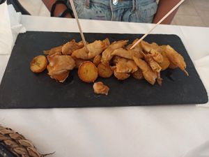Heura con patatas asadas at Xaloc Lounge in Alicante