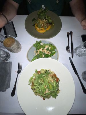 Linguine and spiced cauliflower + broccoli  at Zinc in Port Douglas