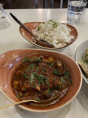 Vegan mushroom masala  at Yogi's Way in Stuart Park