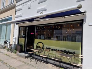 Front and two tables at Cafe K in Fredericia