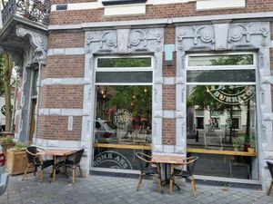 Some outdoor seating at BABs Burritos in Maastricht
