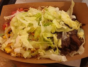 Burrito bowl with vegan pulled chicken at BABs Burritos in Maastricht