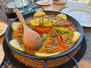 Vegan Paella at Lago Verde in Lanzarote