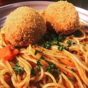 Meat free meatball spaghetti  at Port Kitchen and Bar in Portrush