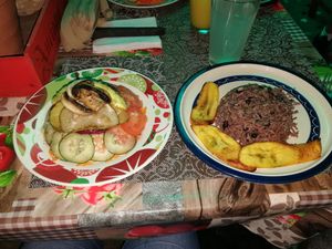 Vegetarian plate at La Cubanita in Merida
