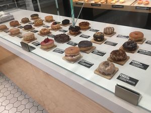 Pre-made doughnut selection  at Donut Friend - DTLA in Los Angeles