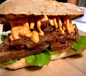 Fajitas sandwich at Marinara Pizzeria in San Jose