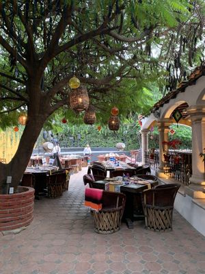 Tables at entrance at Maria Corona in Cabo San Lucas