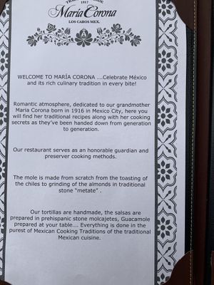 Welcome at Maria Corona in Cabo San Lucas