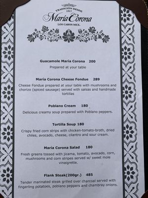 Starters at Maria Corona in Cabo San Lucas