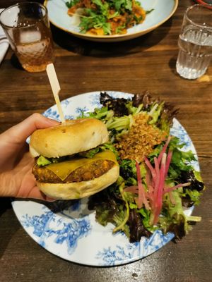 Vegan burger at Park Distillery in Banff