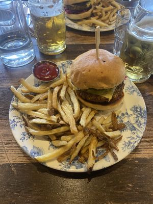 Vegan burger  at Park Distillery in Banff