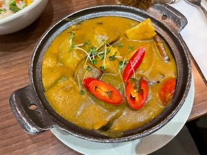 Tofu and aubergine curryy  at Nem Nem in North London