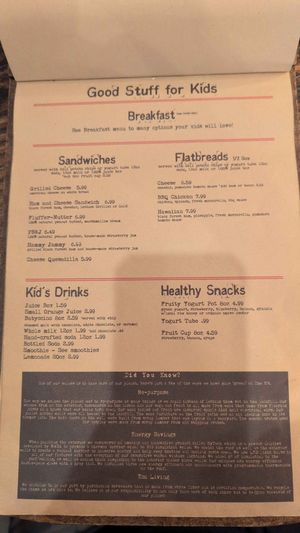 Menu: Good Stuff For Kids at The Urban Bean in Orange Park