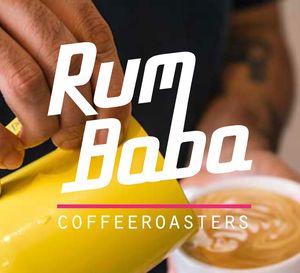 Look for this logo! at Rum Baba Coffeeroasters in Amsterdam
