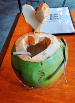 Young coconut at BunBaliCafe in Ubud