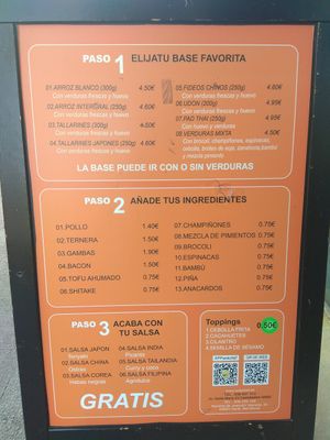 Vegan base is the number 8 at Wok Chef in Castelldefels