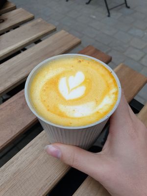 Turmeric latte - soooo gooood! at WAVE in East London