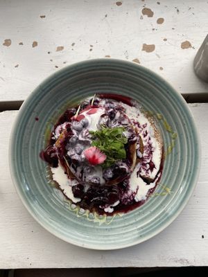 berry pancakes at WAVE in East London