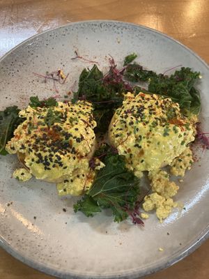 Vegan eggs benedict   at WAVE in East London