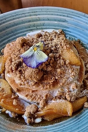 Apple crumble pancakes at WAVE in East London