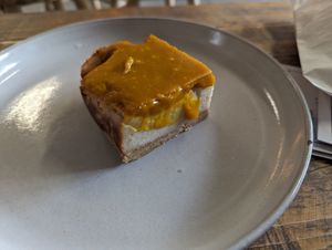 Mango & passion fruit cheesecake - beautiful at WAVE in East London