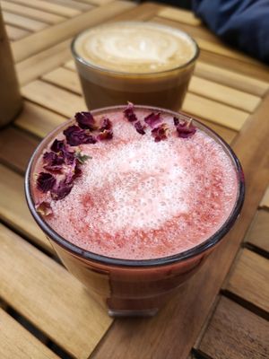 Beetroot Latte at WAVE in East London