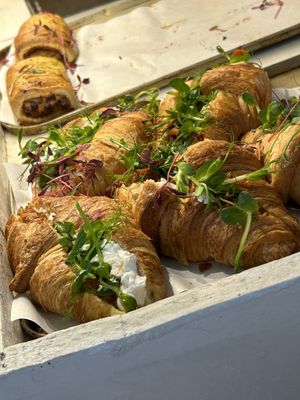 Sausage rolls and savoury croissant sandwiches   at WAVE in East London
