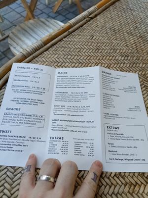 Menu side 1 at WAVE in East London