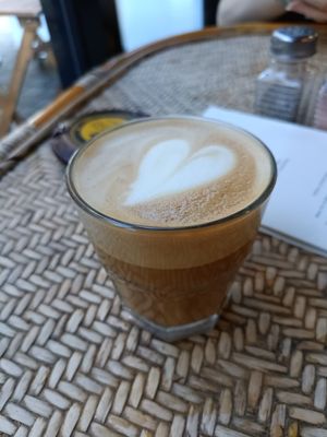 Salted coffee with oat milk at WAVE in East London