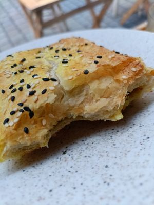 Curry potato pastry cross section at WAVE in East London