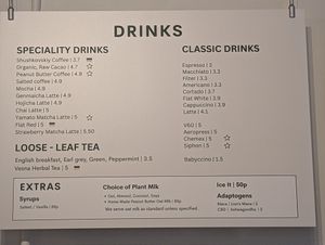 Drink menu May 2026 at WAVE in East London