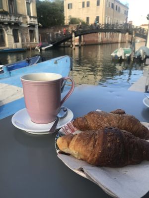 Croissants with raspberry and pomegranate jam filling  at Torrefazione Cannaregio in Venice