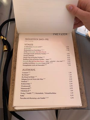 Breakfast menu  at Netzer in Stuttgart