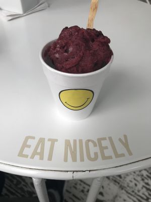 Vegan ice cream // berries and matcha  at Mr Nice in Mexico City