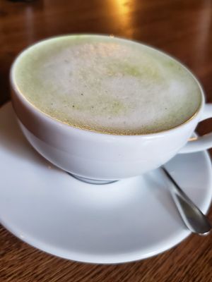 Matcha latte at Caffe Miasto in Warsaw